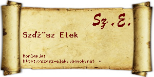 Szász Elek névjegykártya