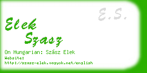 elek szasz business card